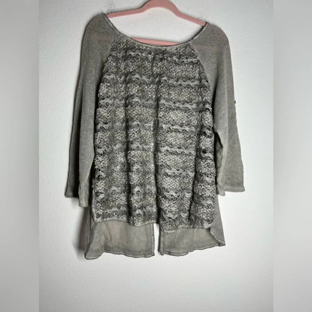 Italien Bohemian Sweater/Tunic Size Sequin Mohair open Back European Collection